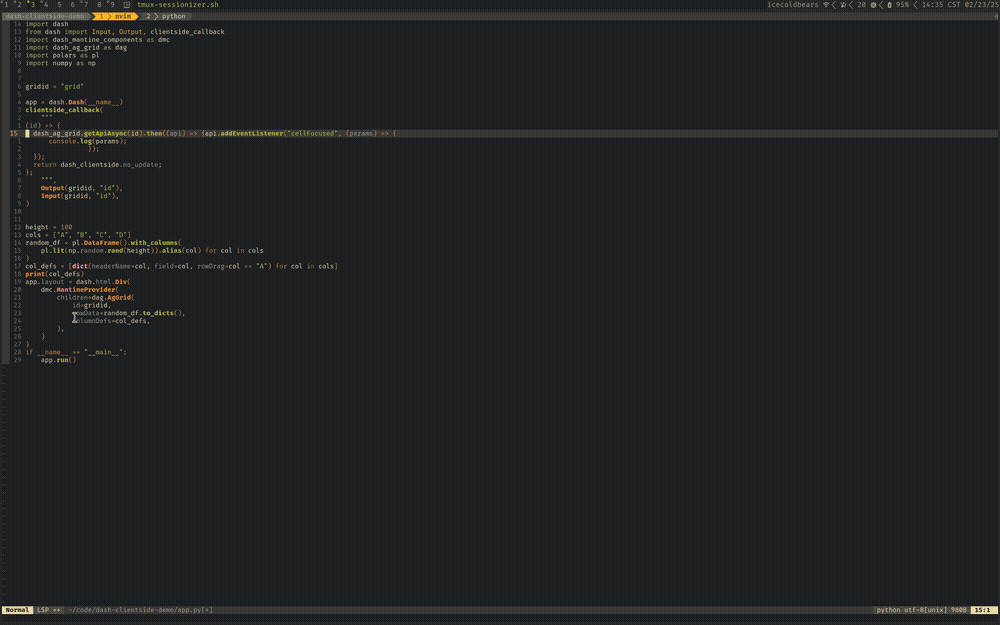 GIF showing inline formatting