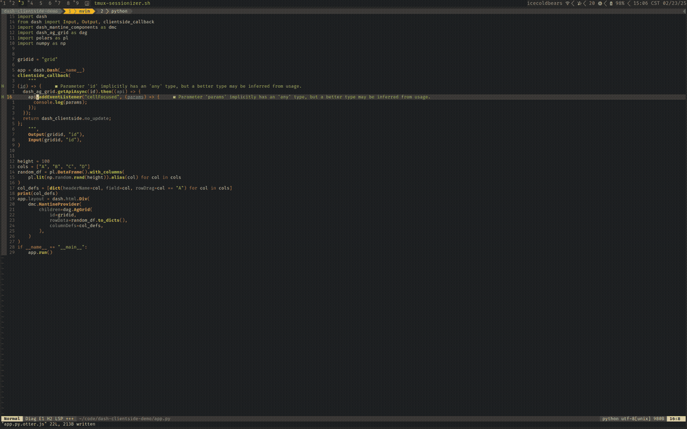 GIF showing inline formatting